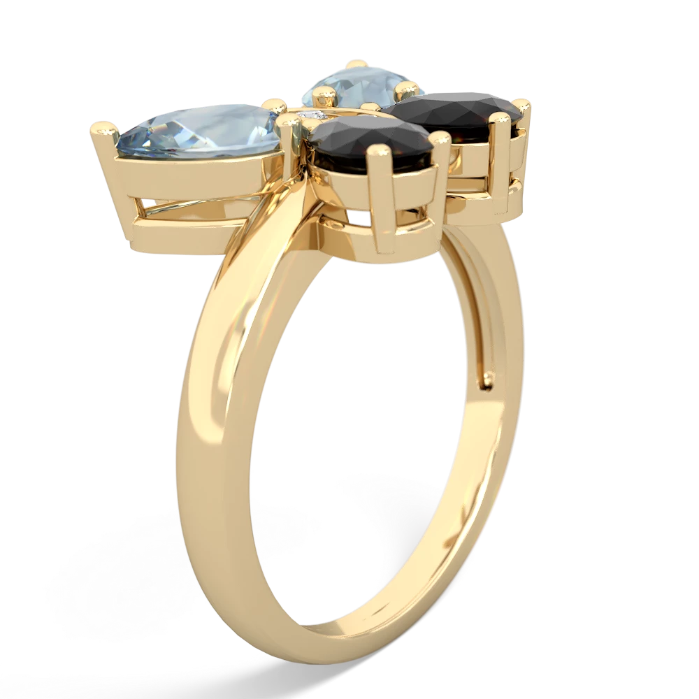 Aquamarine Butterfly 14K Yellow Gold ring R2215