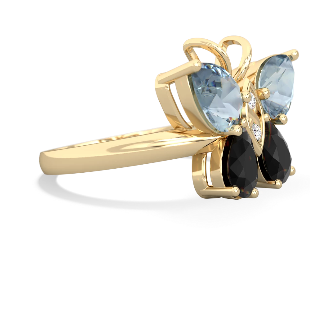 Aquamarine Butterfly 14K Yellow Gold ring R2215