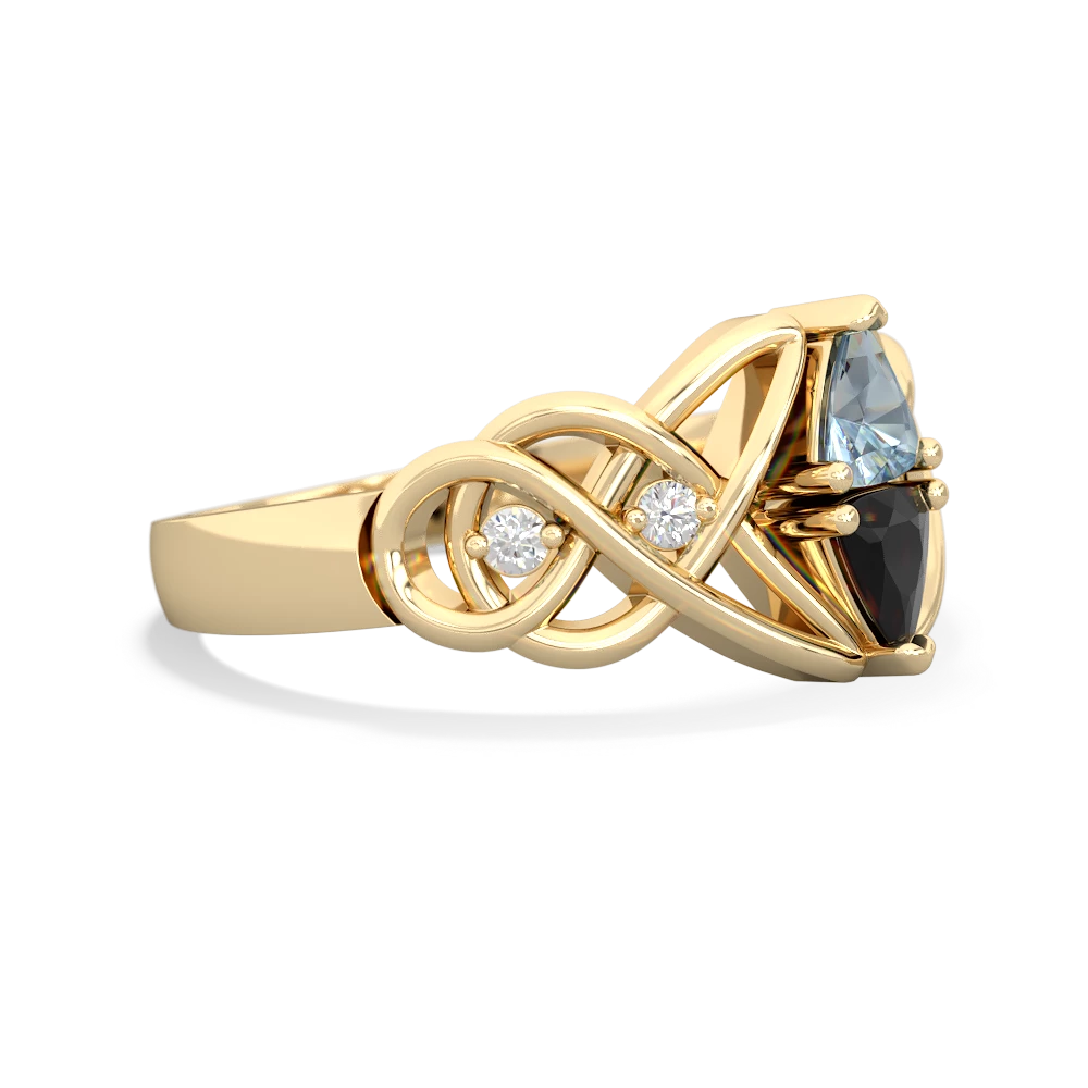 Aquamarine Keepsake Celtic Knot 14K Yellow Gold ring R5300