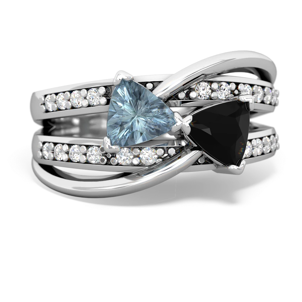 Aquamarine Bowtie 14K White Gold ring R2360