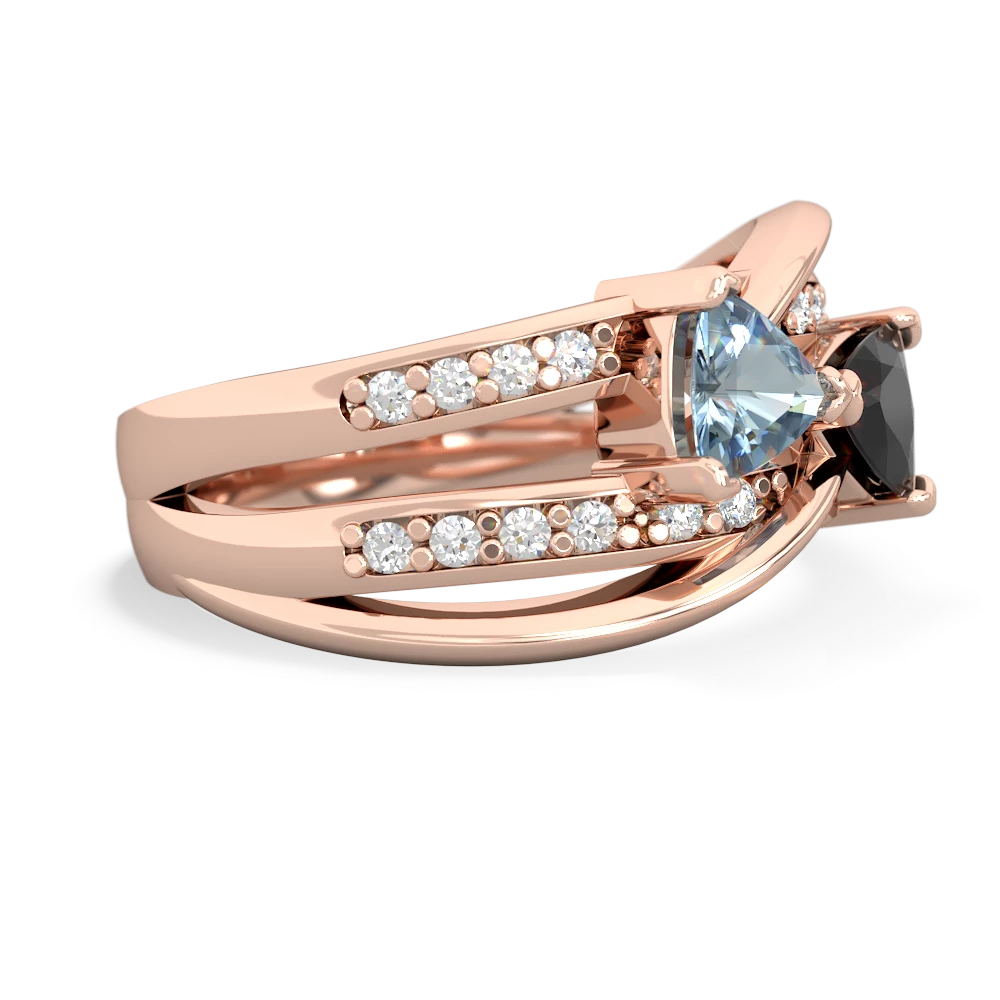 Aquamarine Bowtie 14K Rose Gold ring R2360