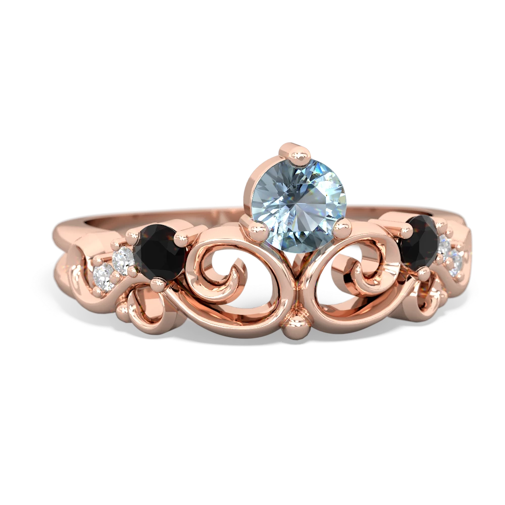 Aquamarine Crown Keepsake 14K Rose Gold ring R5740