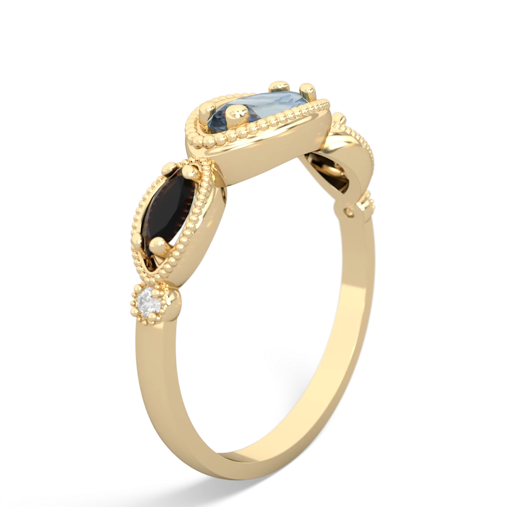 Aquamarine Milgrain Marquise 14K Yellow Gold ring R5700