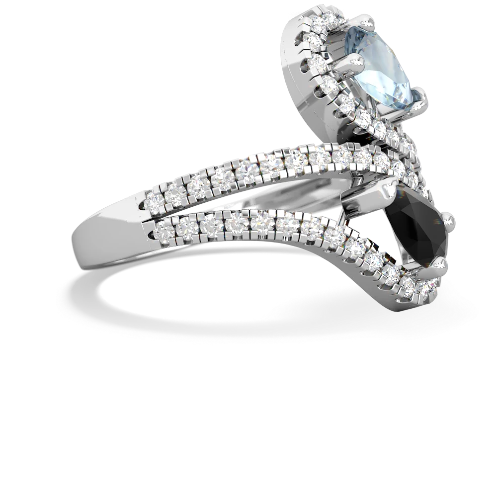 Aquamarine Diamond Dazzler 14K White Gold ring R3000