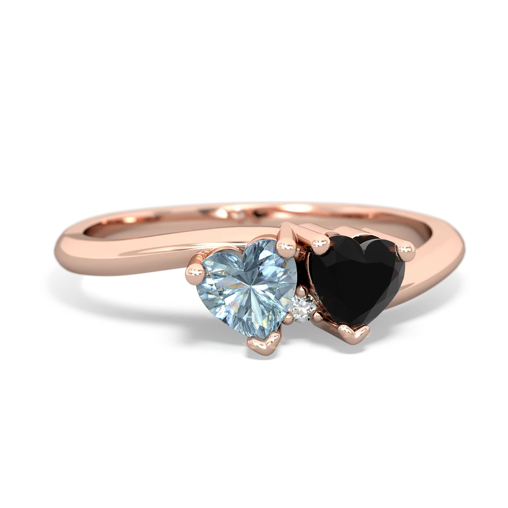 Aquamarine Sweethearts 14K Rose Gold ring R5260