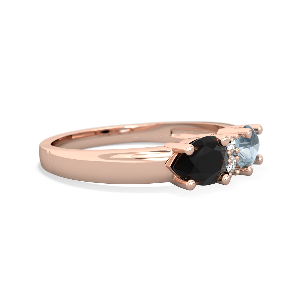 Aquamarine Pear Bowtie 14K Rose Gold ring R0865