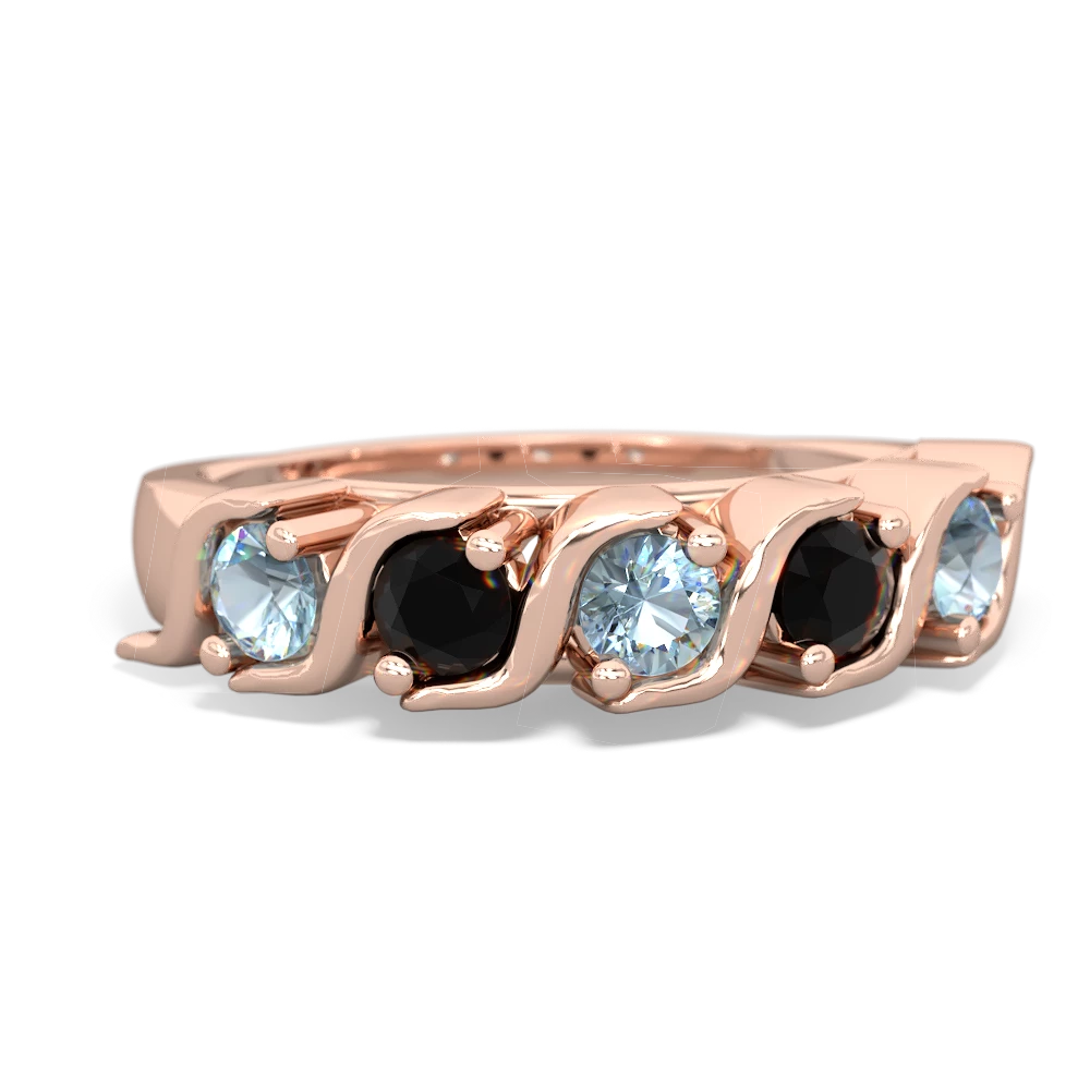 Aquamarine Anniversary Band 14K Rose Gold ring R2089