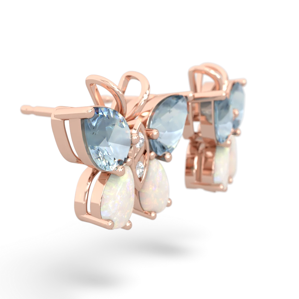 Aquamarine Butterfly 14K Rose Gold earrings E2215