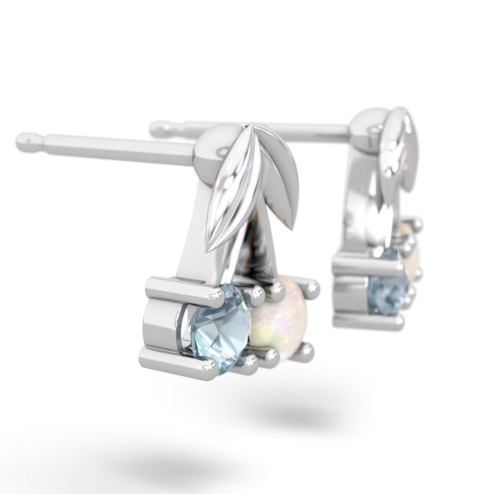 Aquamarine Sweet Cherries 14K White Gold earrings E7001