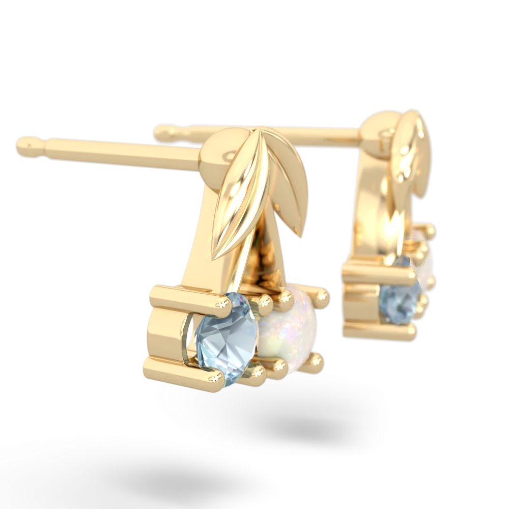 Aquamarine Sweet Cherries 14K Yellow Gold earrings E7001