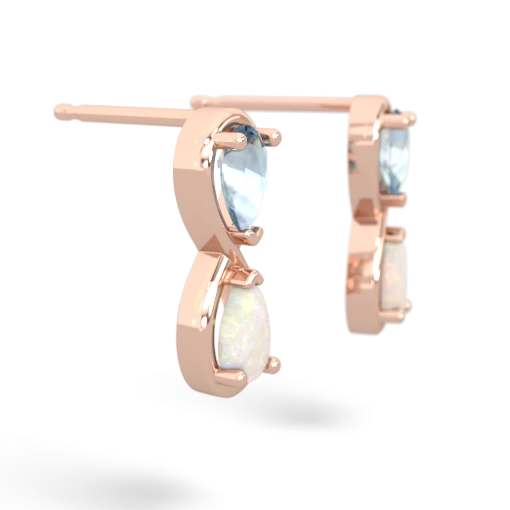 Aquamarine Infinity 14K Rose Gold earrings E5050