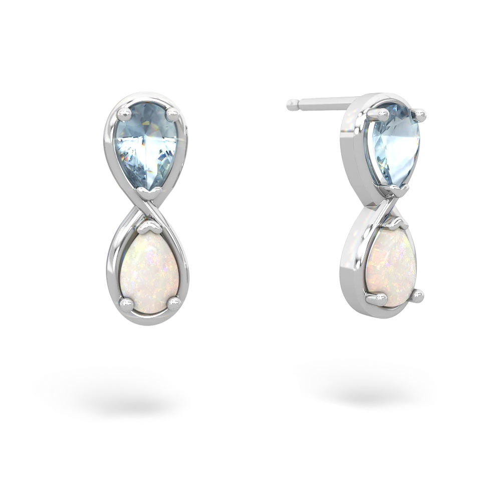 Aquamarine Infinity 14K White Gold earrings E5050