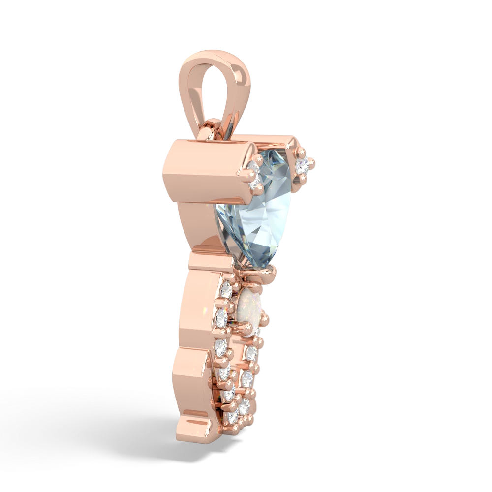 Aquamarine Puppy Love 14K Rose Gold pendant P5800