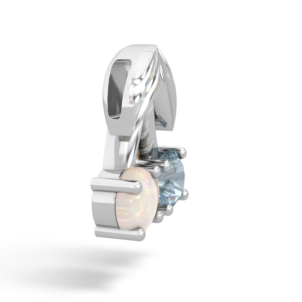 Aquamarine Sweet Cherries 14K White Gold pendant P7001