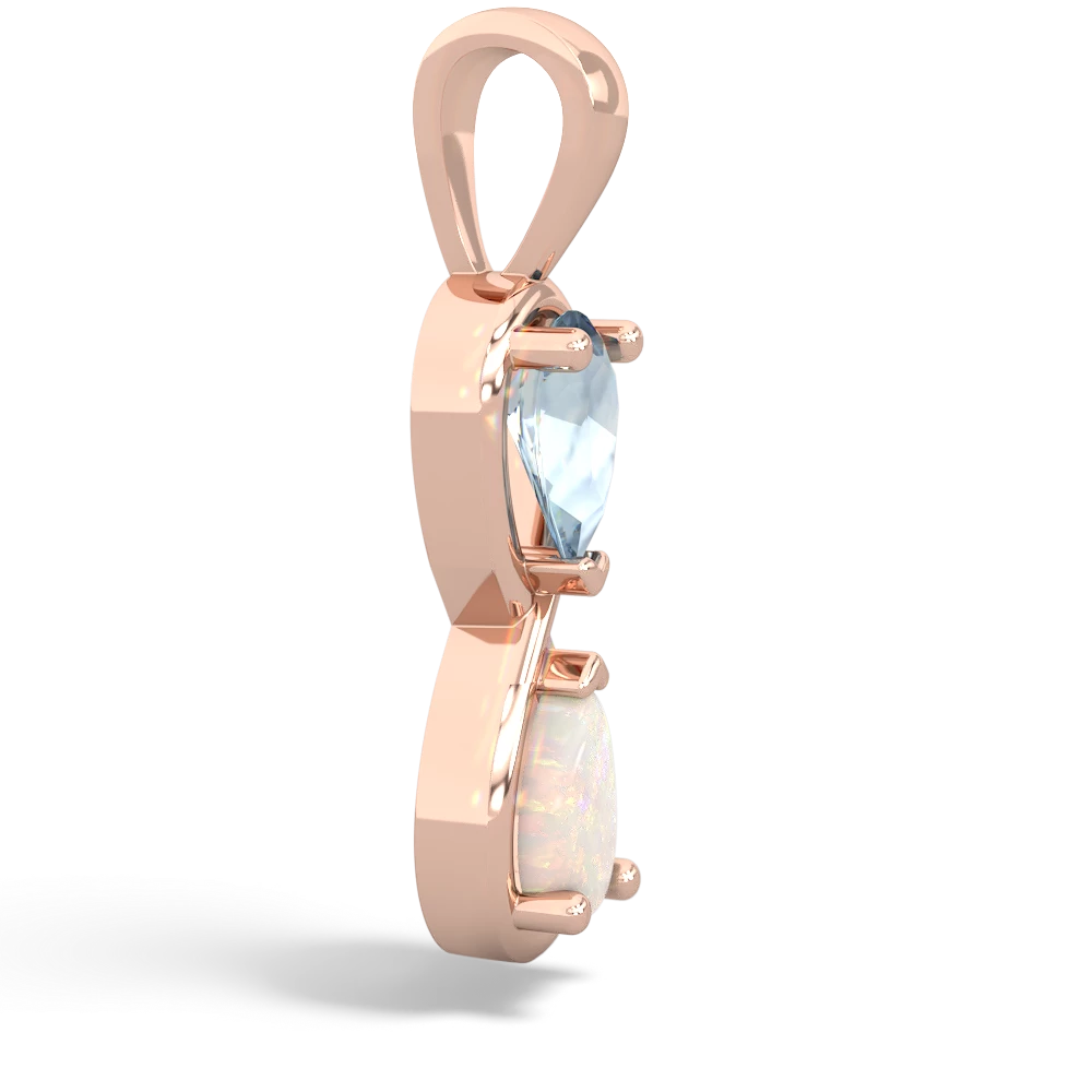 Aquamarine Infinity 14K Rose Gold pendant P5050