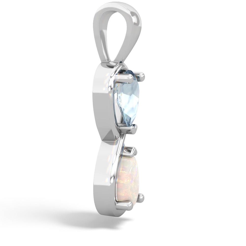 Aquamarine Infinity 14K White Gold pendant P5050