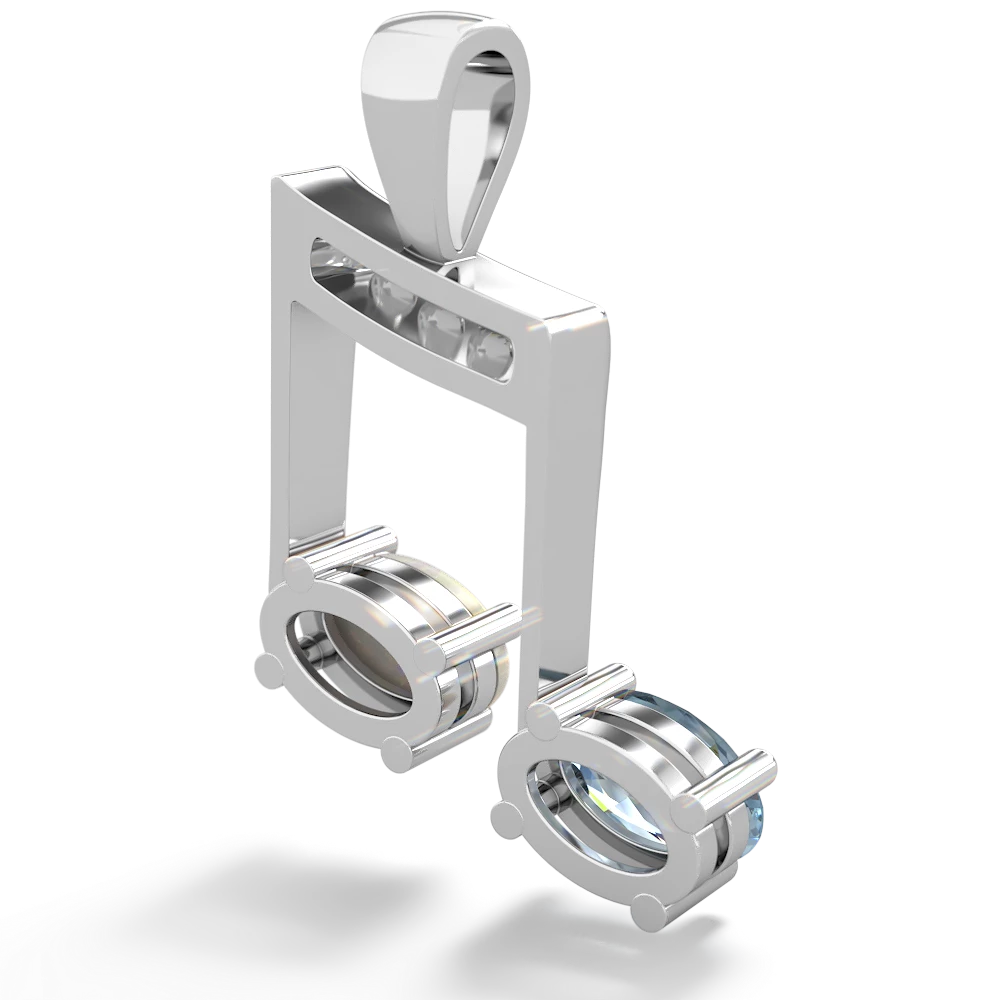 Aquamarine Color Of Music 14K White Gold pendant P3334