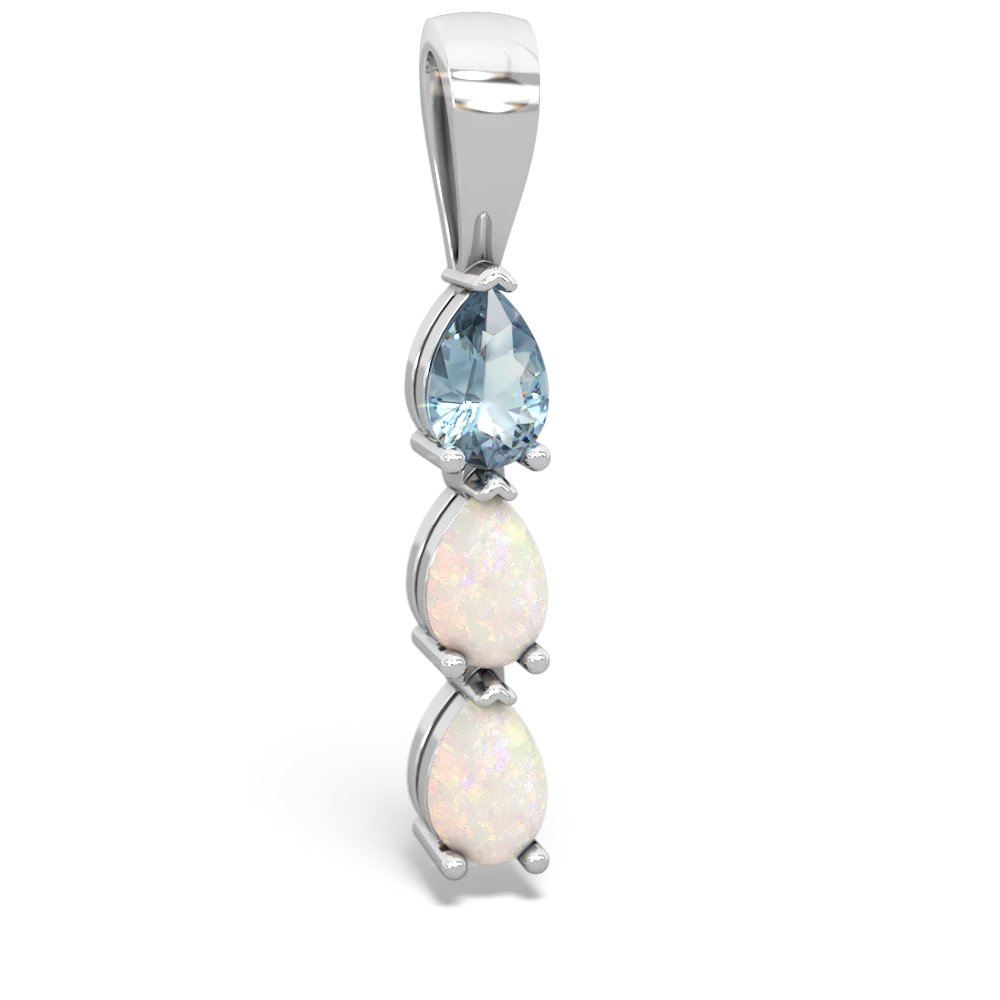 Aquamarine Dew Drops 14K White Gold pendant P2251