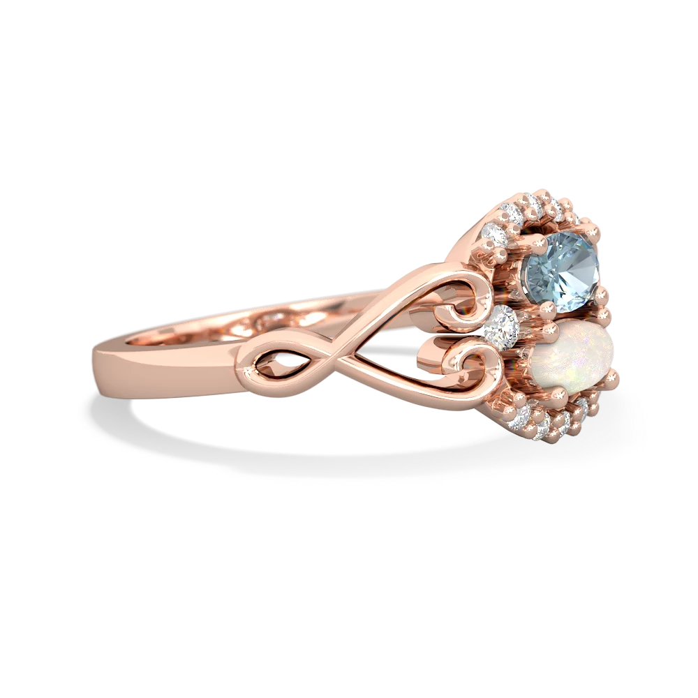 Aquamarine Love Nest 14K Rose Gold ring R5860