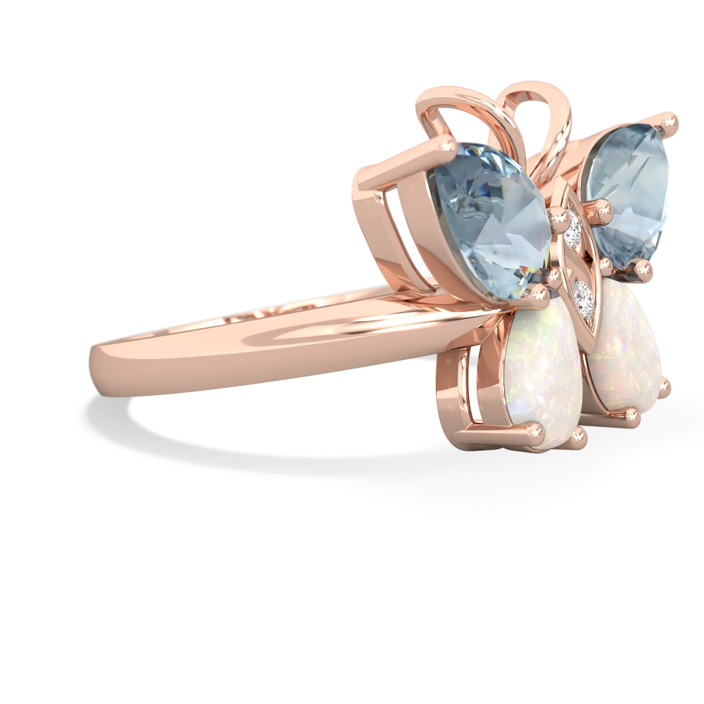 Aquamarine Butterfly 14K Rose Gold ring R2215