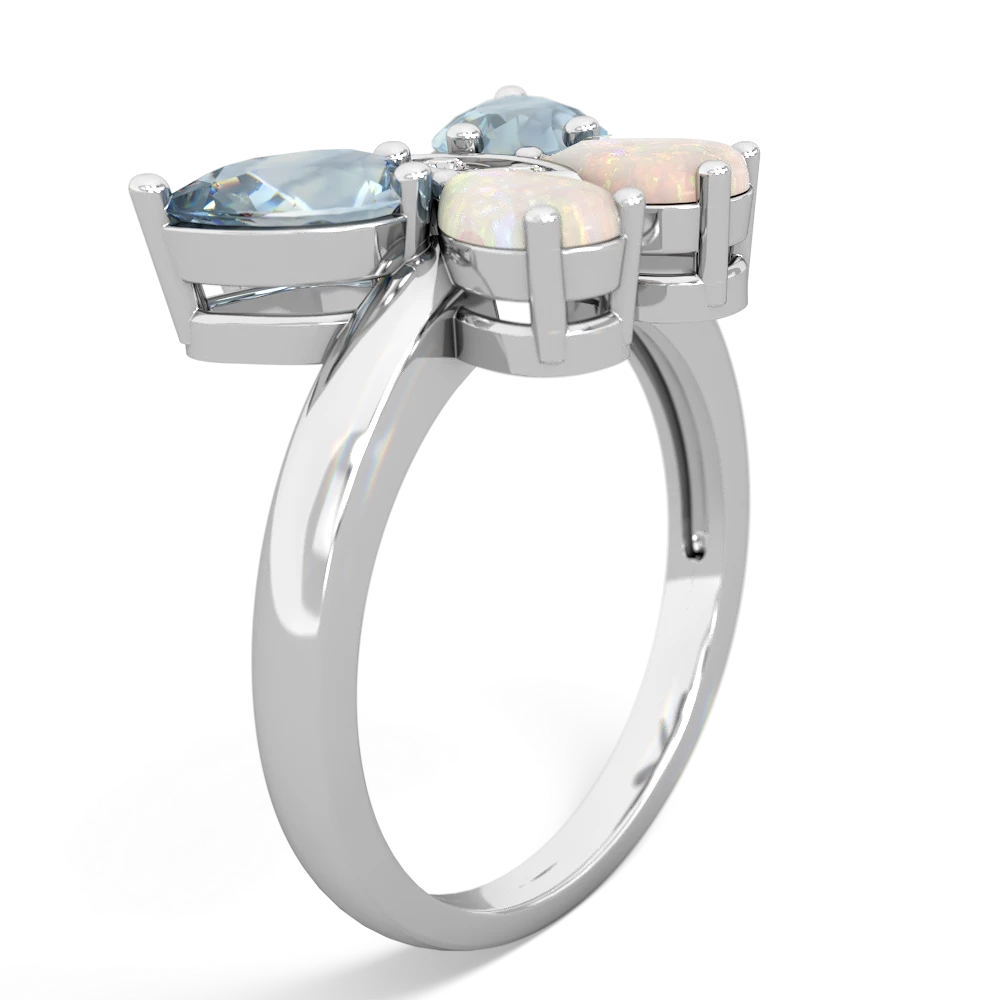 Aquamarine Butterfly 14K White Gold ring R2215