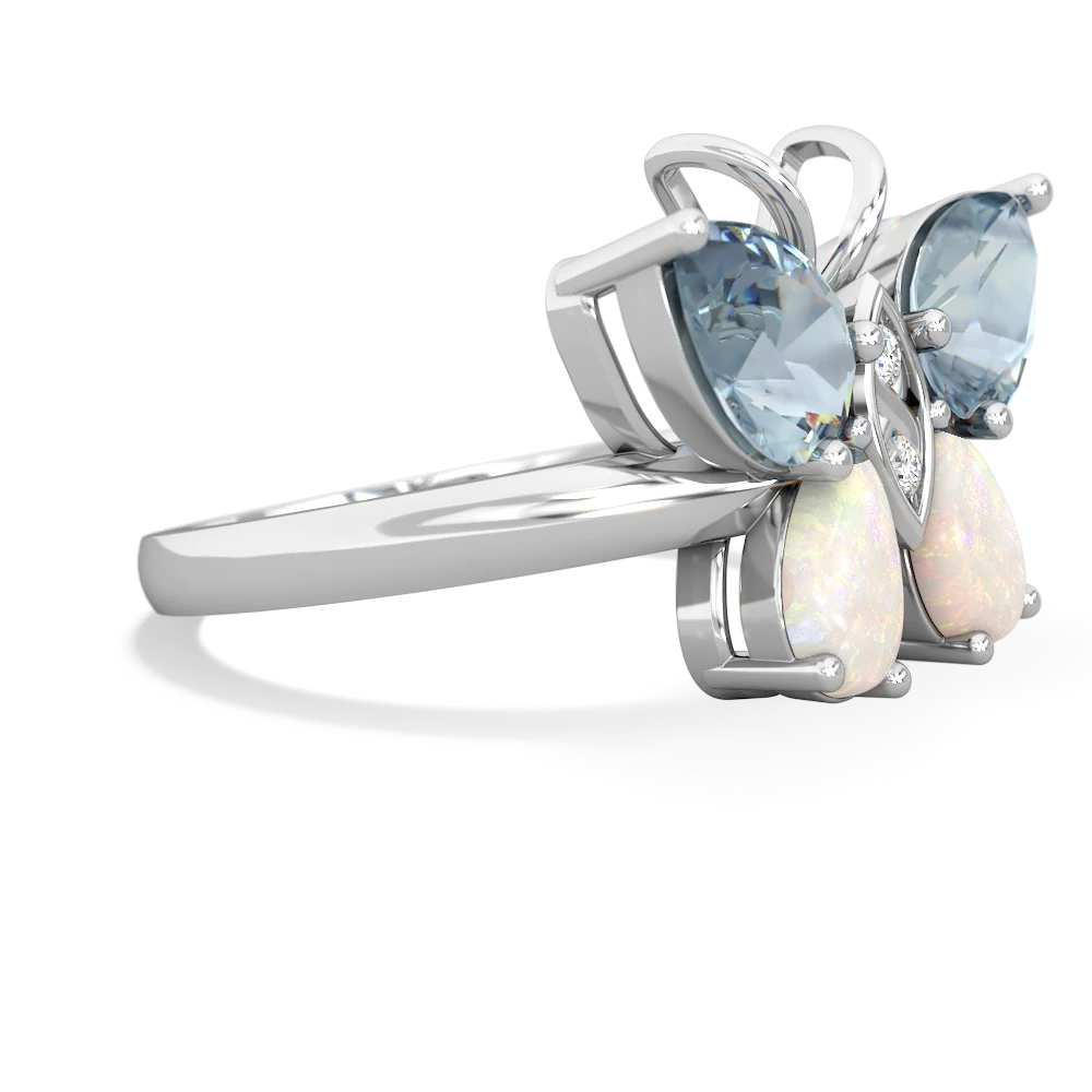 Aquamarine Butterfly 14K White Gold ring R2215