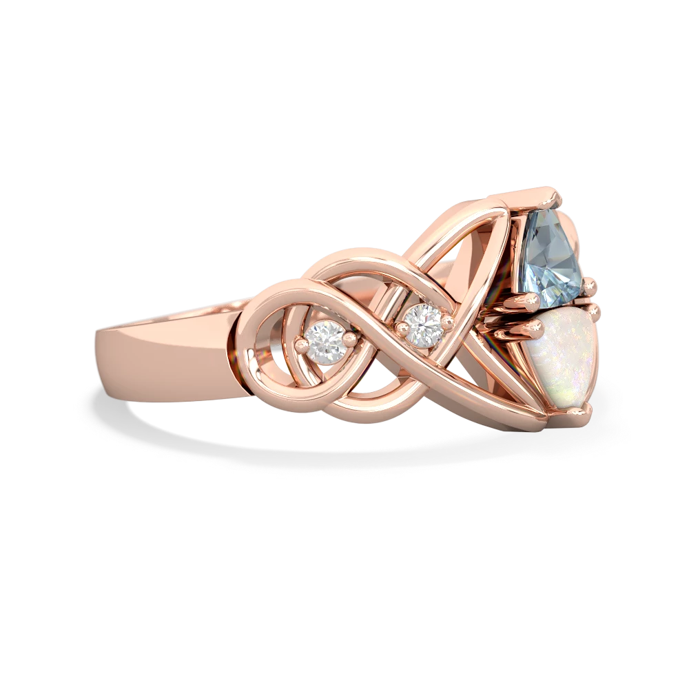 Aquamarine Keepsake Celtic Knot 14K Rose Gold ring R5300