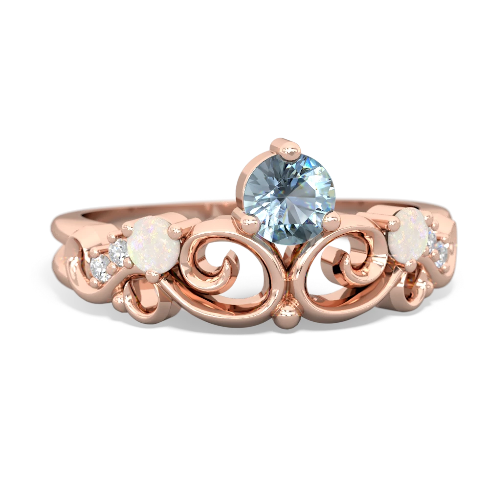 Aquamarine Crown Keepsake 14K Rose Gold ring R5740