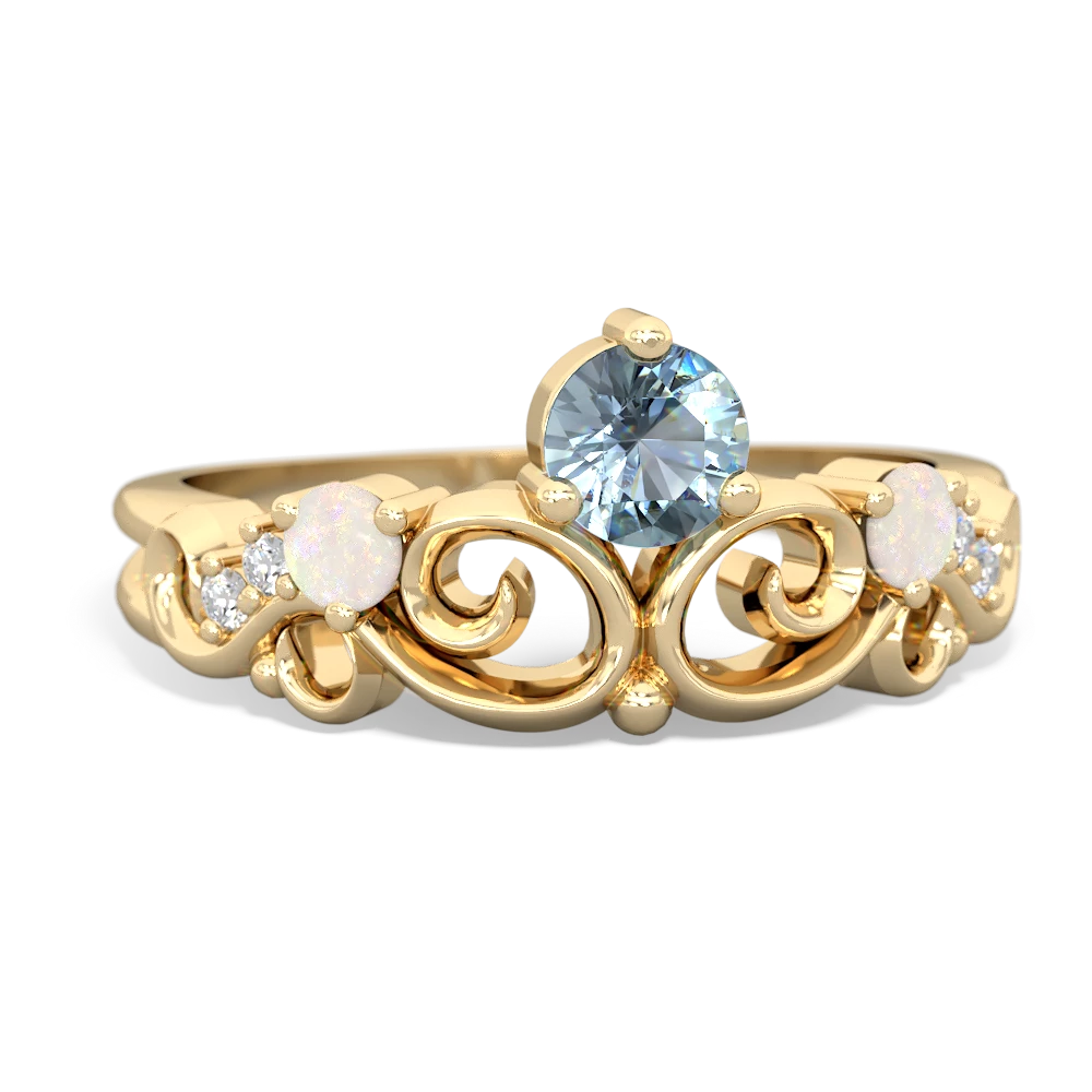 Aquamarine Crown Keepsake 14K Yellow Gold ring R5740