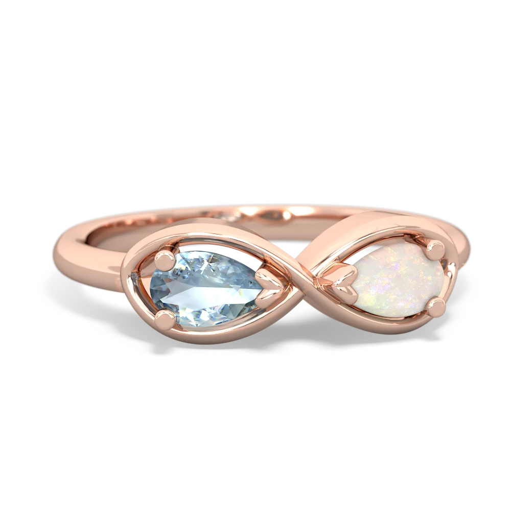 Aquamarine Infinity 14K Rose Gold ring R5050