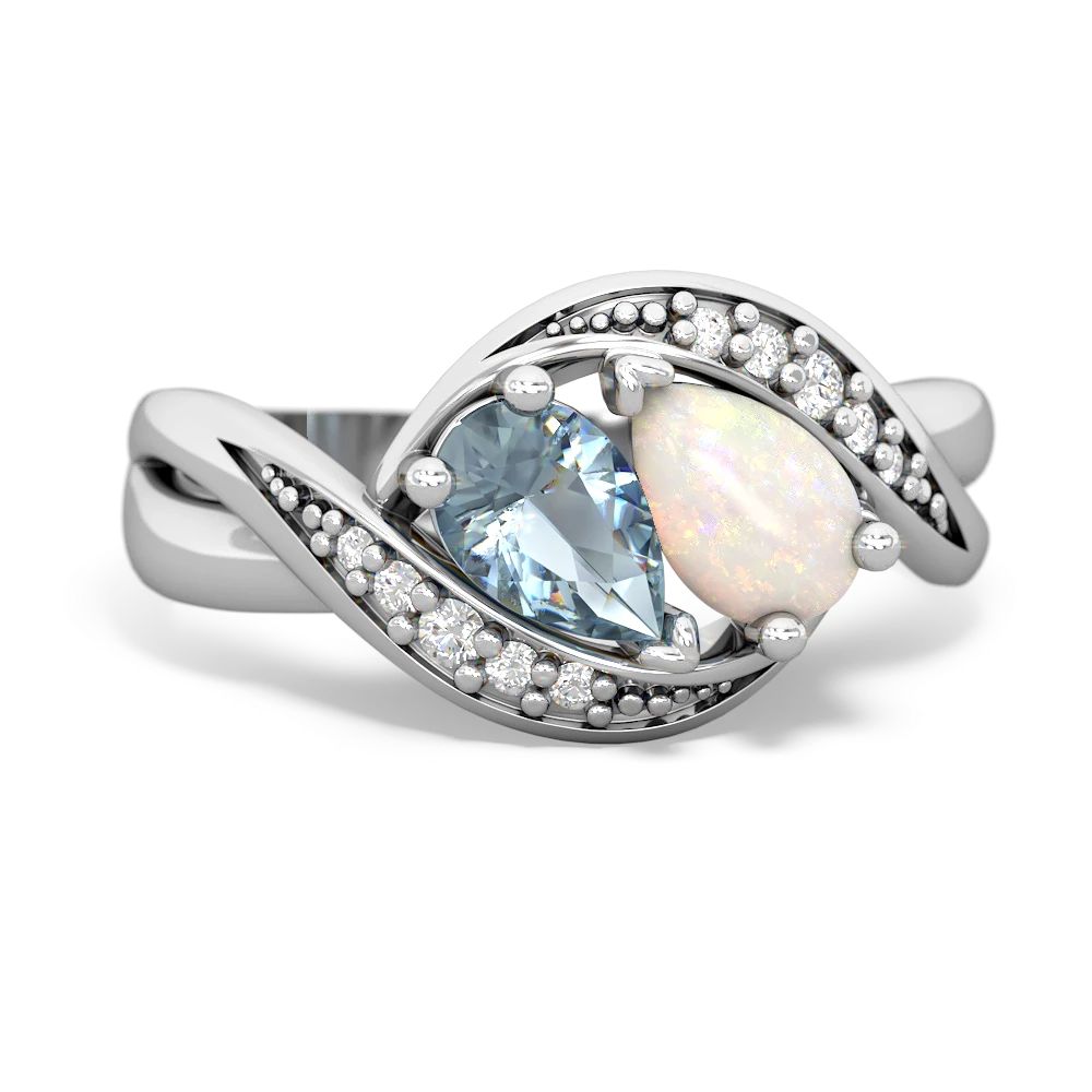 Aquamarine Summer Winds 14K White Gold ring R5342