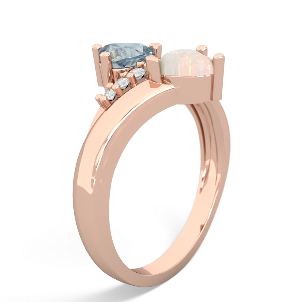 Aquamarine Heart To Heart 14K Rose Gold ring R2064