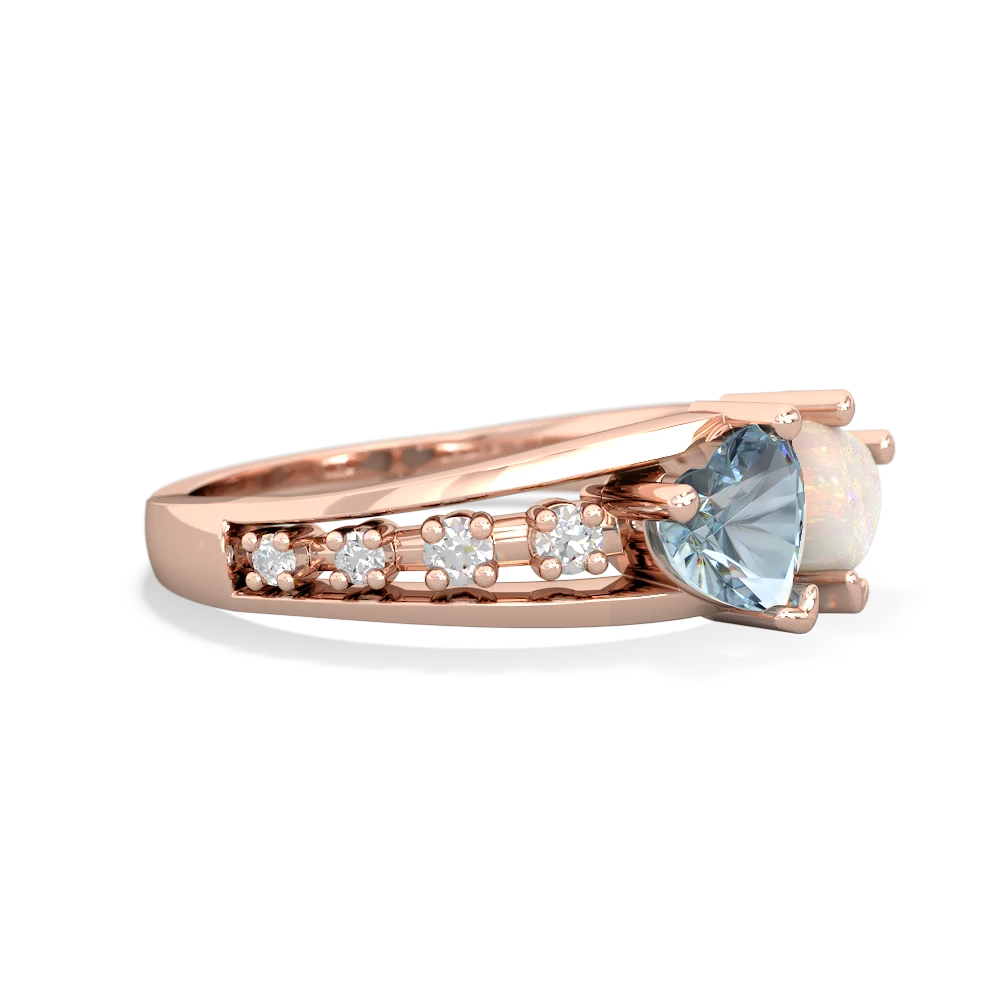 Aquamarine Heart To Heart 14K Rose Gold ring R3342