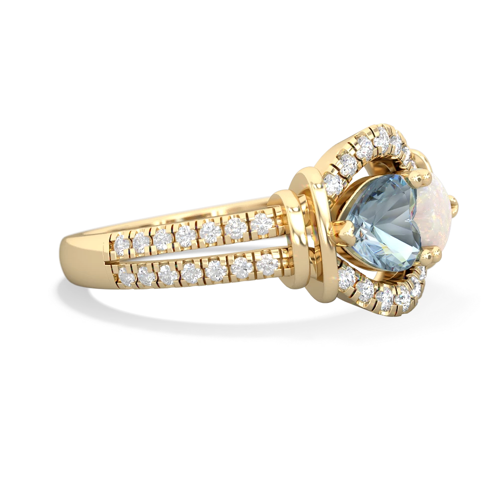 Aquamarine Art-Deco Keepsake 14K Yellow Gold ring R5630