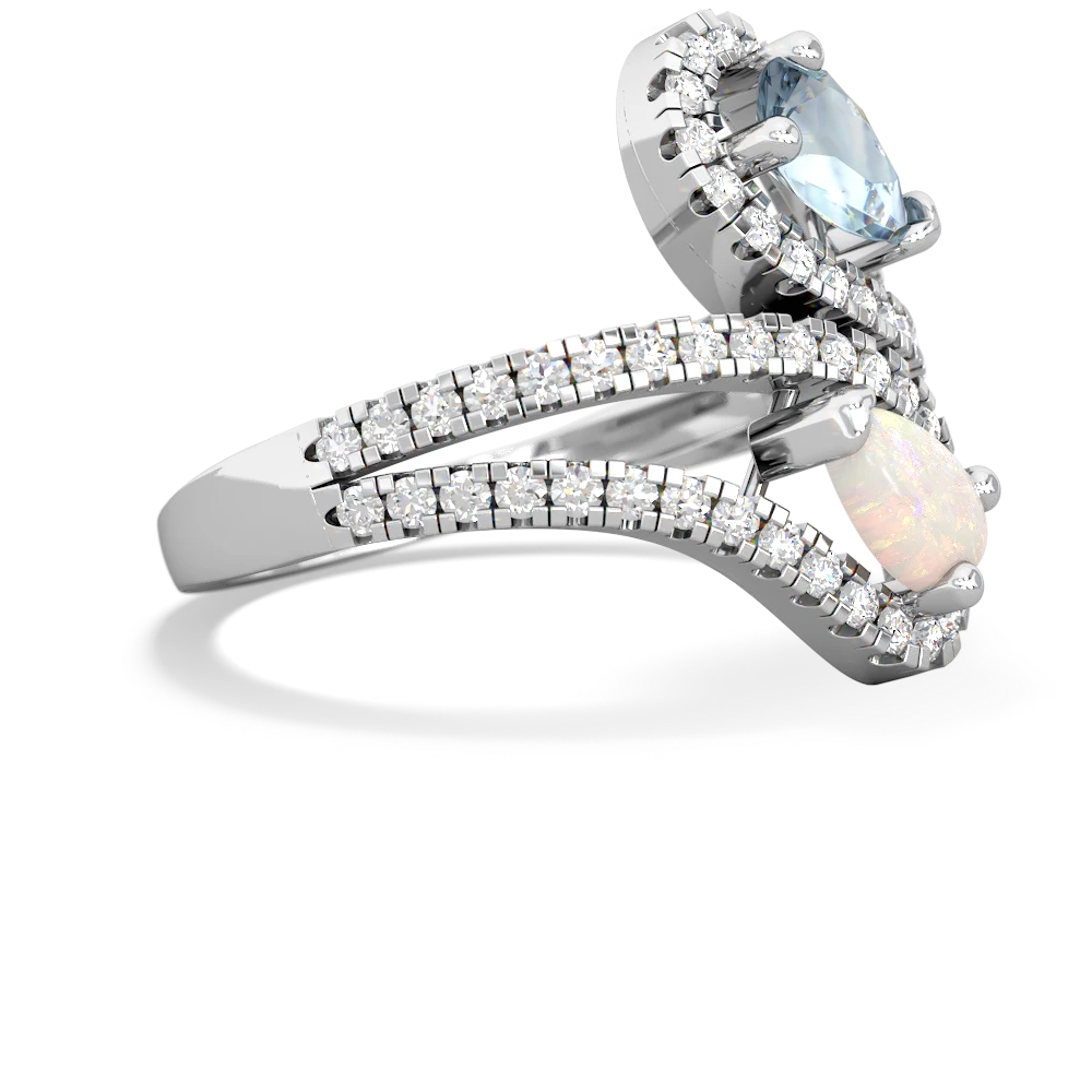 Aquamarine Diamond Dazzler 14K White Gold ring R3000