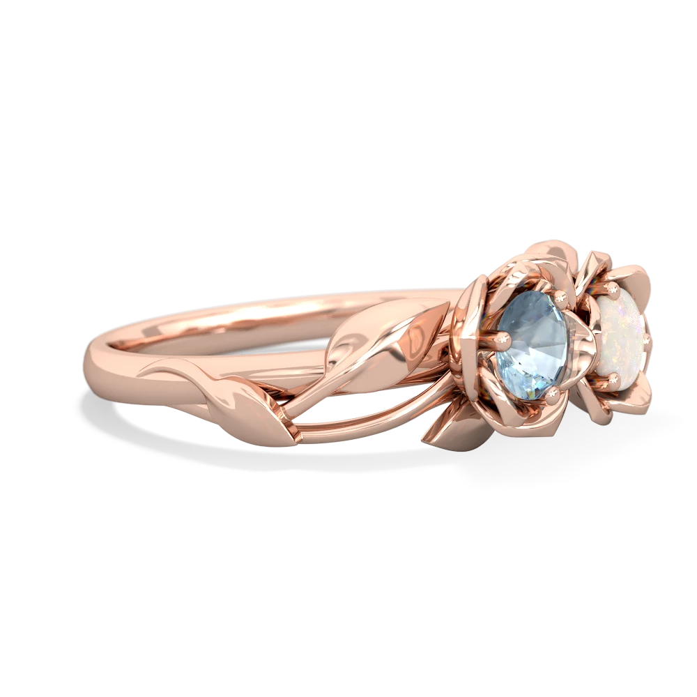 Aquamarine Rose Garden 14K Rose Gold ring R5510