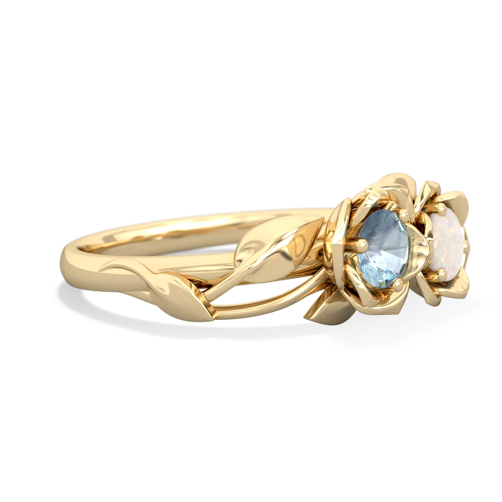 Aquamarine Rose Garden 14K Yellow Gold ring R5510