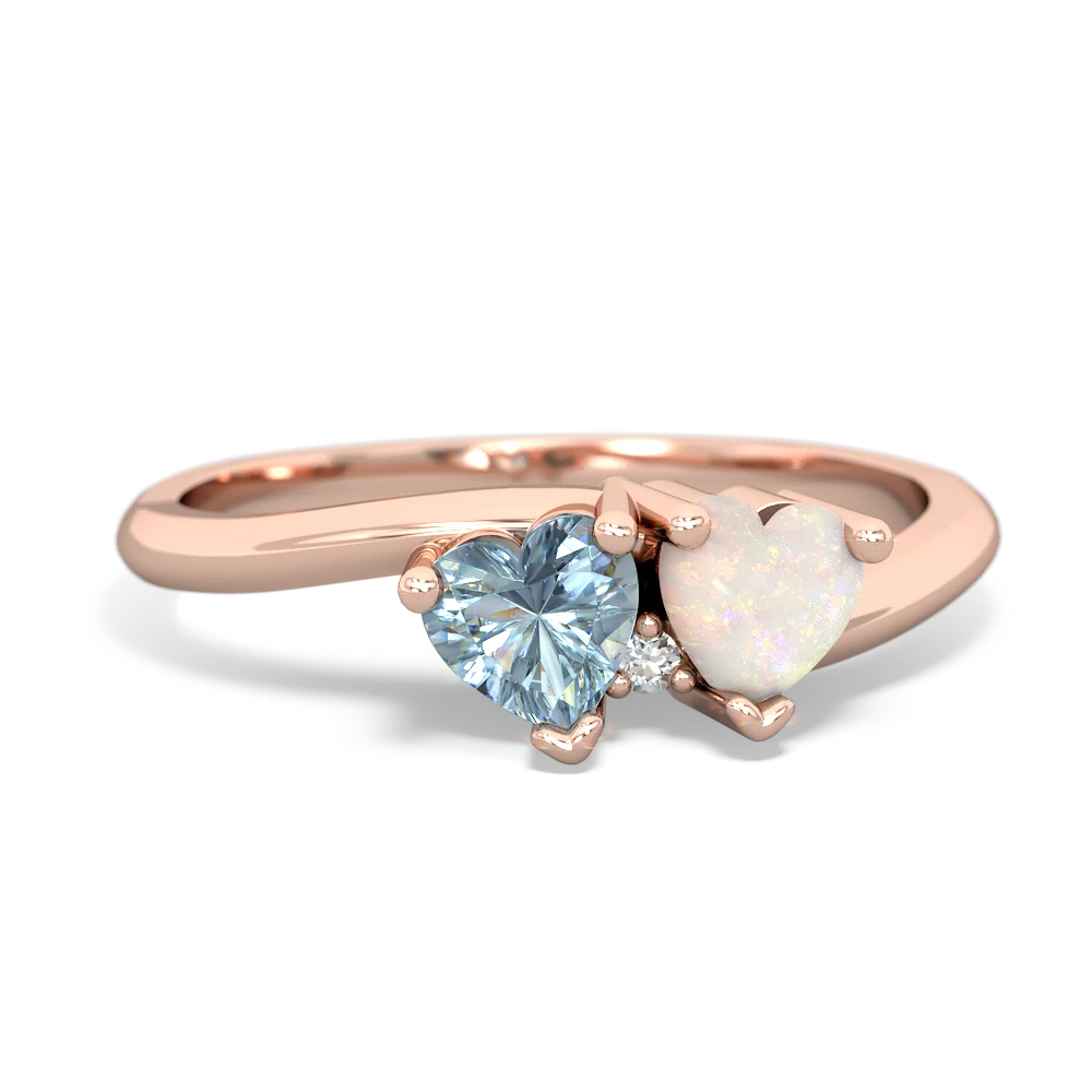 Aquamarine Sweethearts 14K Rose Gold ring R5260