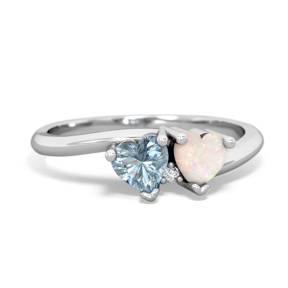 Aquamarine Sweethearts 14K White Gold ring R5260