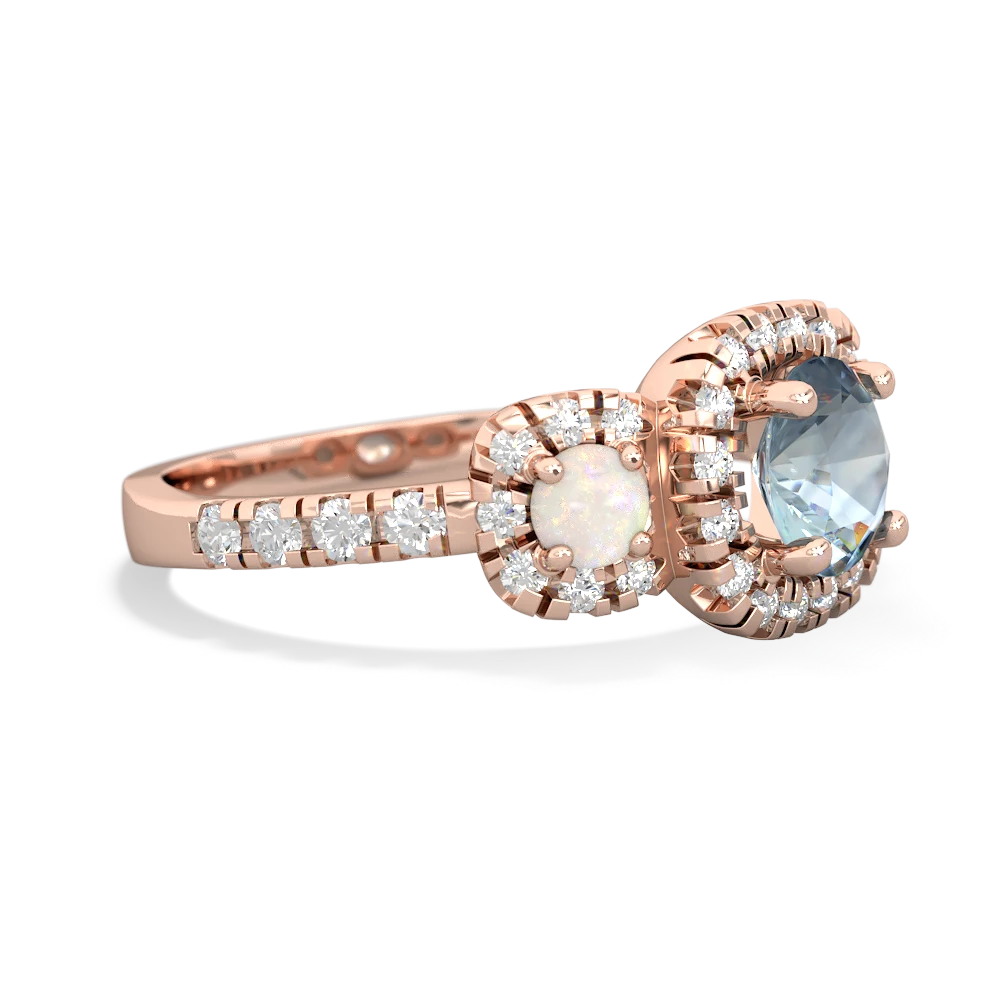 Aquamarine Regal Halo 14K Rose Gold ring R5350