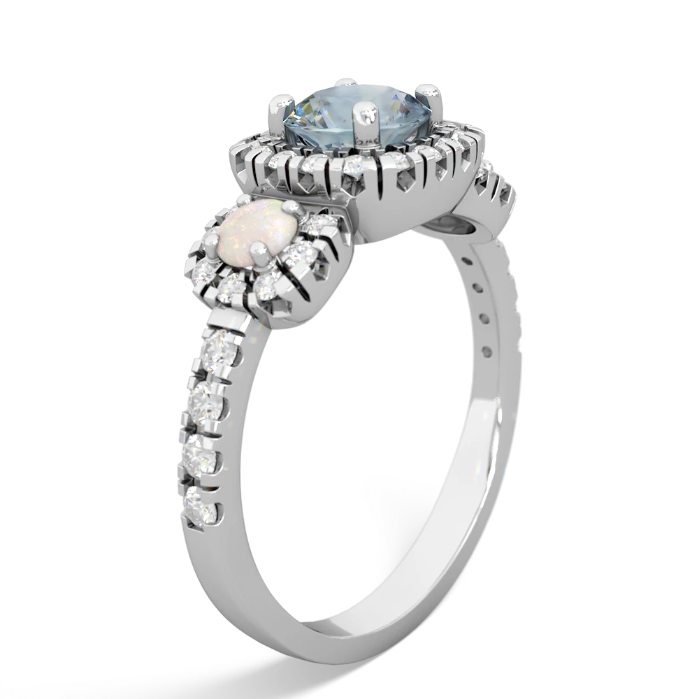 Aquamarine Regal Halo 14K White Gold ring R5350