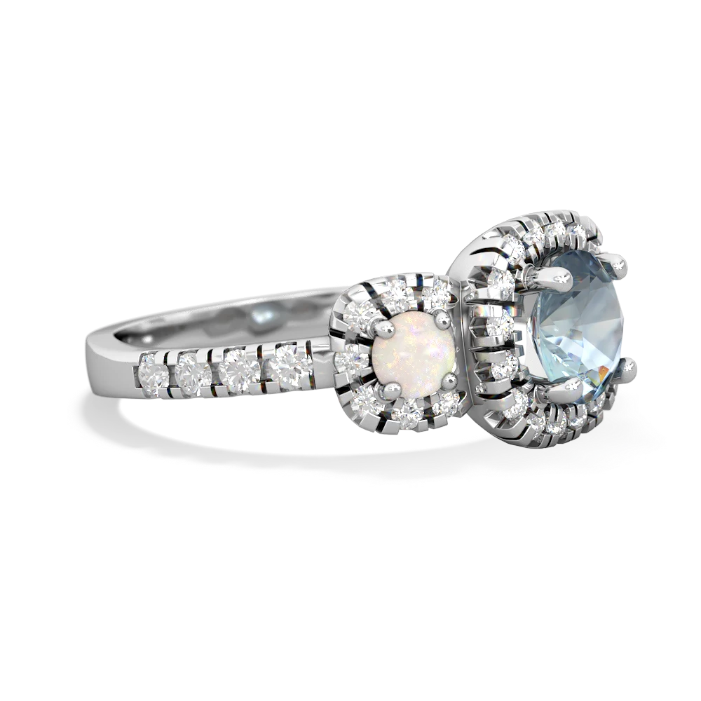 Aquamarine Regal Halo 14K White Gold ring R5350