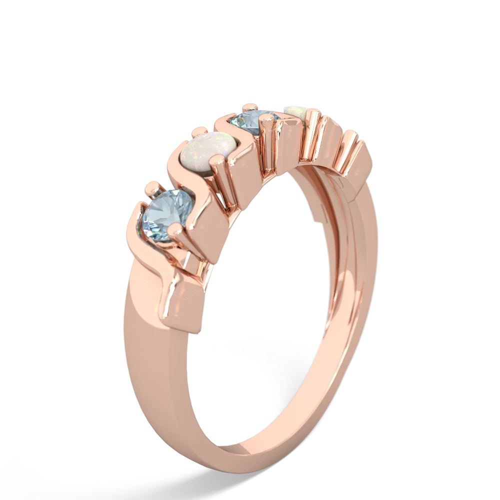 Aquamarine Anniversary Band 14K Rose Gold ring R2089