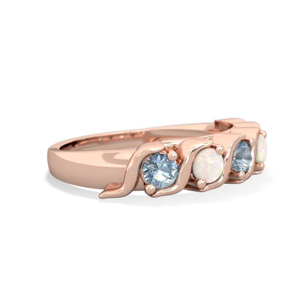 Aquamarine Anniversary Band 14K Rose Gold ring R2089