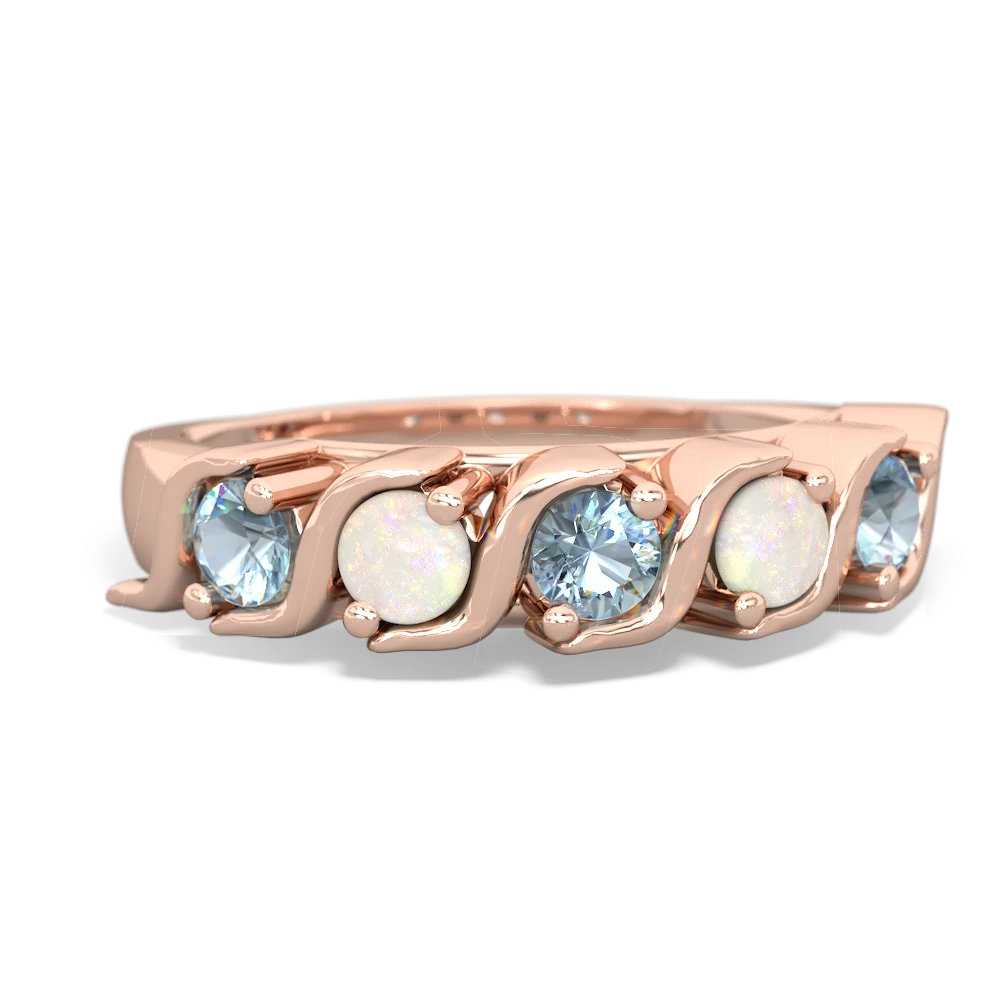 Aquamarine Anniversary Band 14K Rose Gold ring R2089