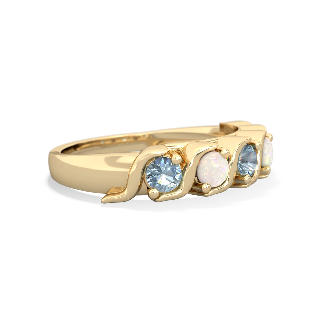 Aquamarine Anniversary Band 14K Yellow Gold ring R2089