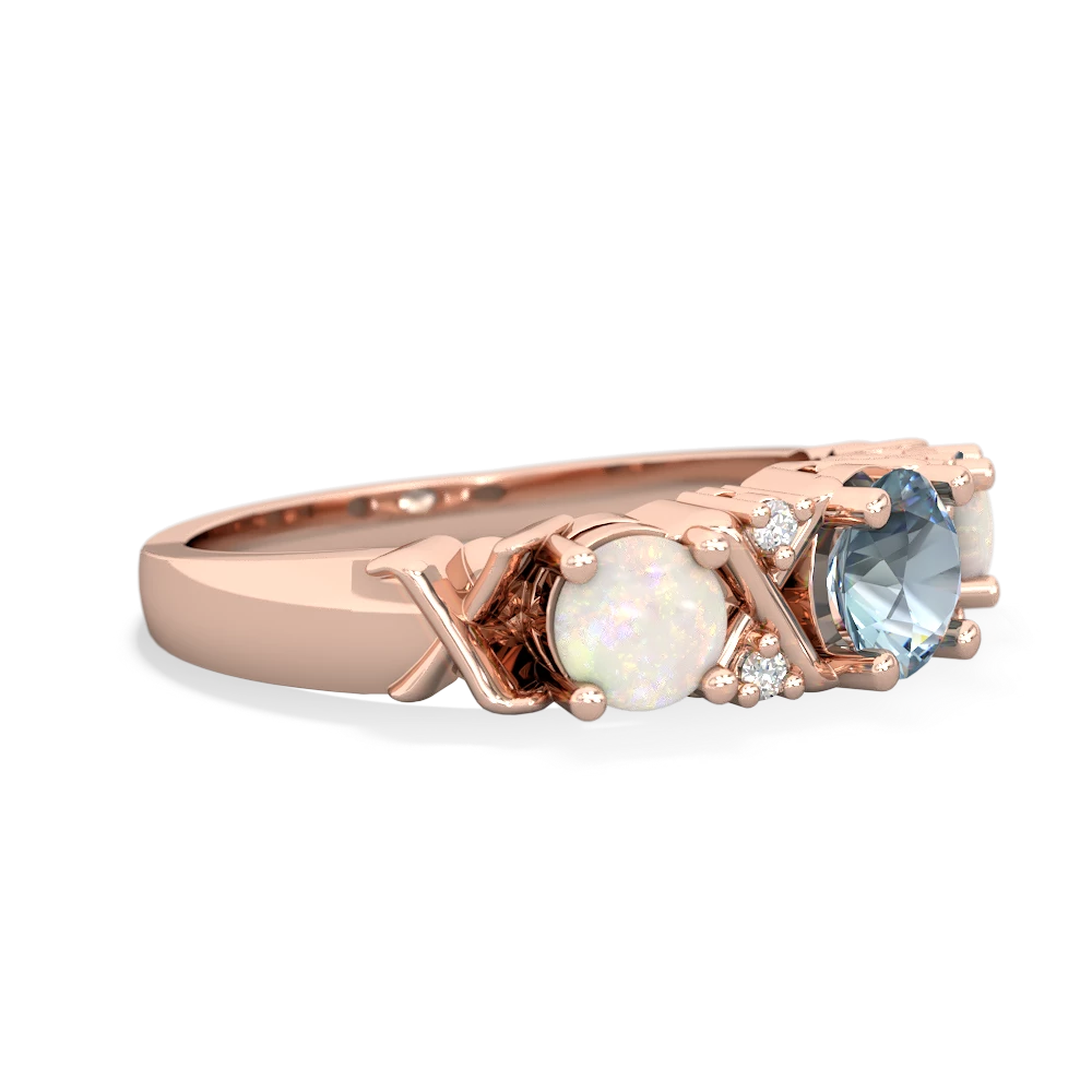 Aquamarine Hugs And Kisses 14K Rose Gold ring R5016