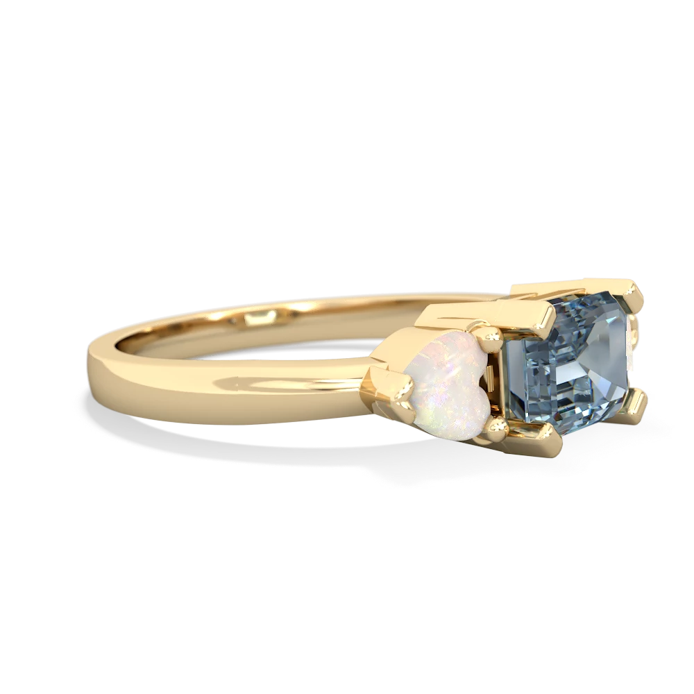 Aquamarine Three Stone 14K Yellow Gold ring R5235
