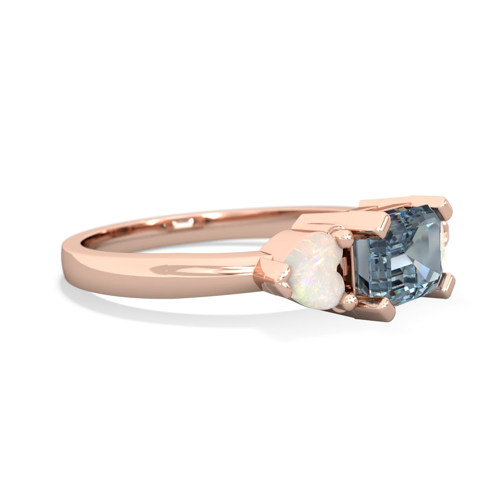 Aquamarine Three Stone 14K Rose Gold ring R5235