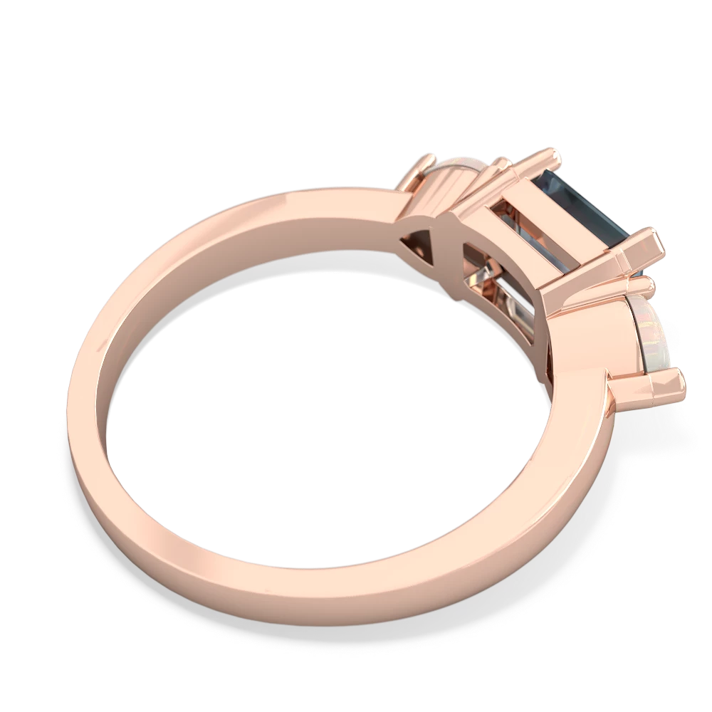 Aquamarine Three Stone 14K Rose Gold ring R5235